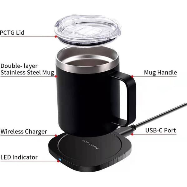 Elektrisk USB Kaffekoppvarmer, Smart Drikkevarmer med Konstant Temperatur 131℉ / 55℃