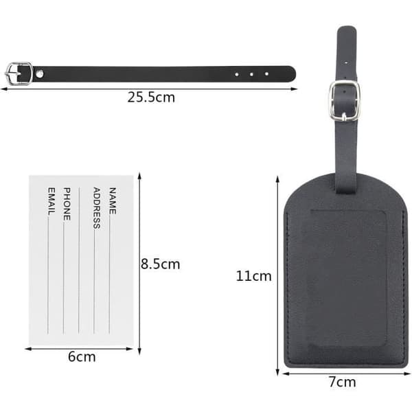 Bagagemærker - Uspecificeret - 5 Stykker - PU Læder - 5 Farver - 7x11 cm