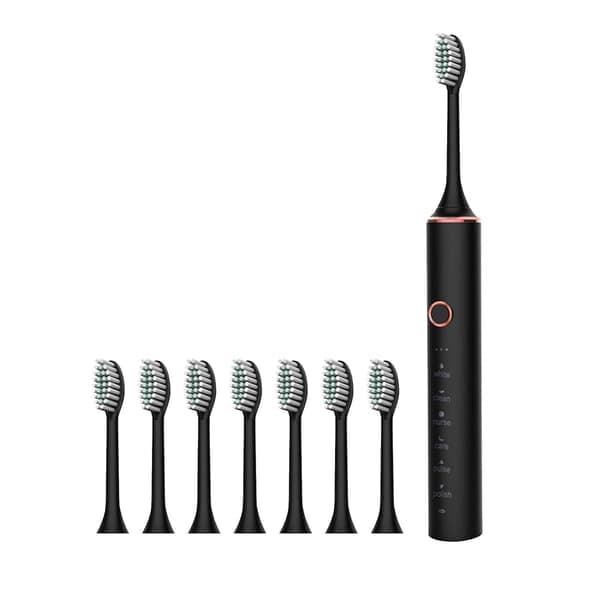 Electric Toothbrush with 8 Brush Heads, 6-Speed Timer, IPX7 Waterproof