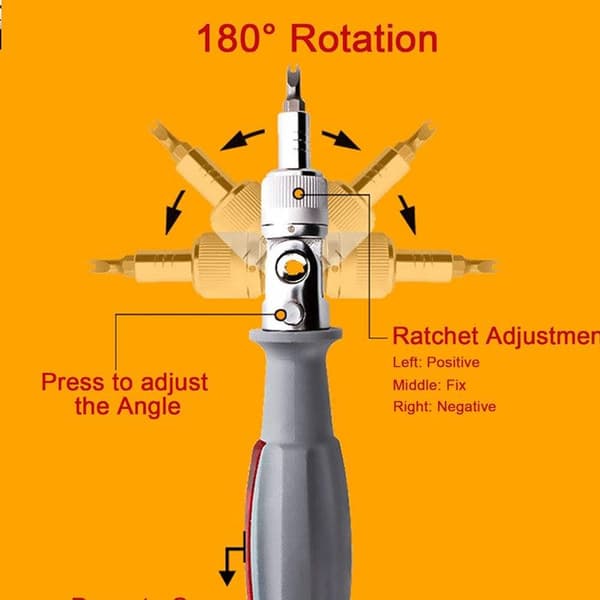 Spärrskruvmejsel med magnetisk multibit, 10 i 1