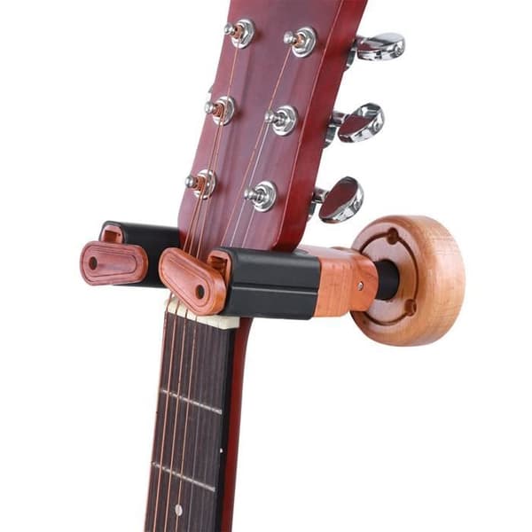 Väggfäste för trägitarr - V GEBY - Gravitationssensorlåsning - Rött trä