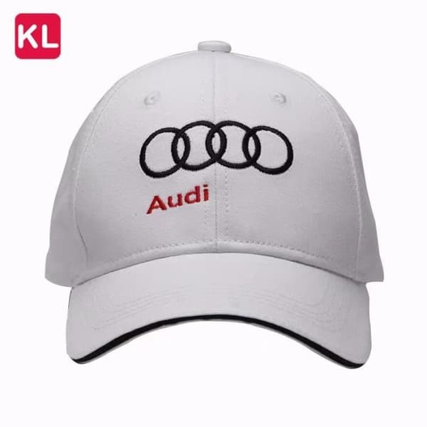 Sort - Broderet bil baseballkasket solhat dekoration til Audi A3 A4 A5 A6 A7 A8 Q2 Q3