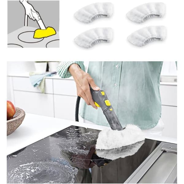 Pakke med 10 mikrofiberklude - Kompatibel med Karcher Easyfix - Vaskbar - Til gulve og dyser - SC1 til SC5