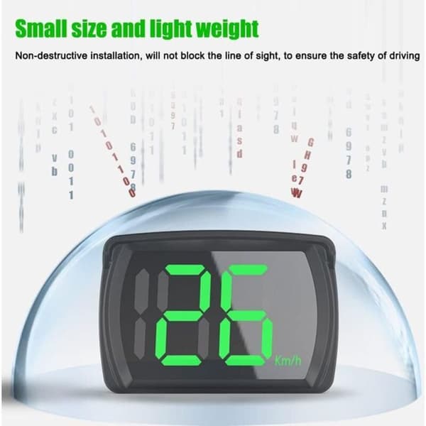 Head-Up Display (HUD) med GPS og LED digitalt speedometer for biler
