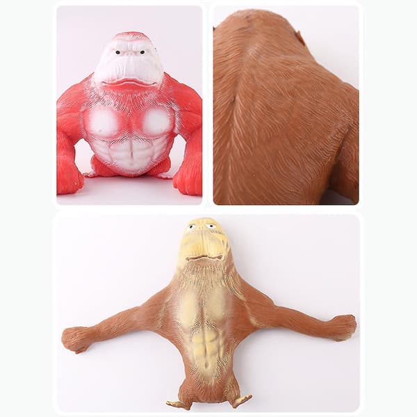 Simulert gorilla ape elastisk squish antistress klem elastisk ape leketøy 12*12 Brun 12*12 Brown