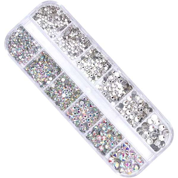 Strass - Nagelstenar - 3D Nagelkonst - Diamanter - Bröllopsnaglar - 1200 Stenar - Silver