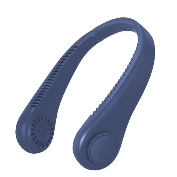 Bærbar ventilator - 360° USB halsventilator - Stille, til børn, kontor, sport - Blå