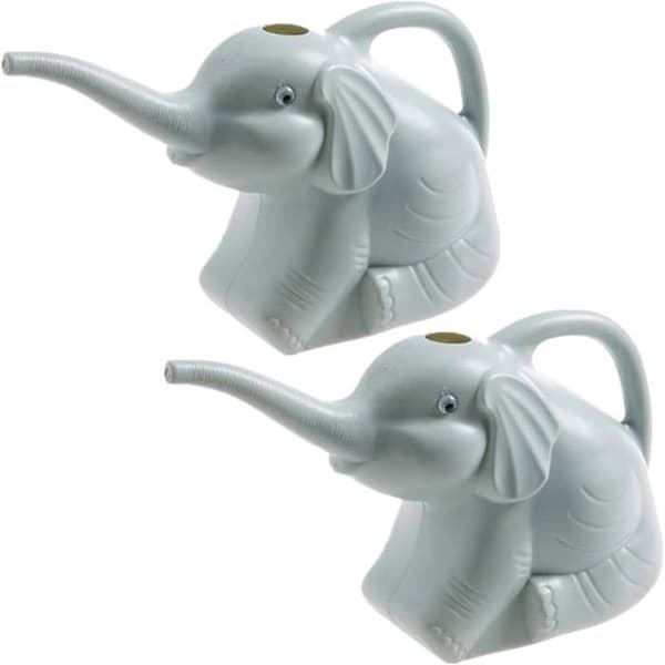 2 vannkanner, lang tut, plast, hage, innendørs