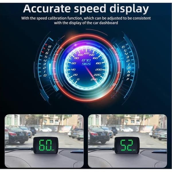 GPS Smart Speedometer, Bil HUD Head-up Display KM/T med Stort LED Display til Bil, Lastbil, SUV, Motorcykel