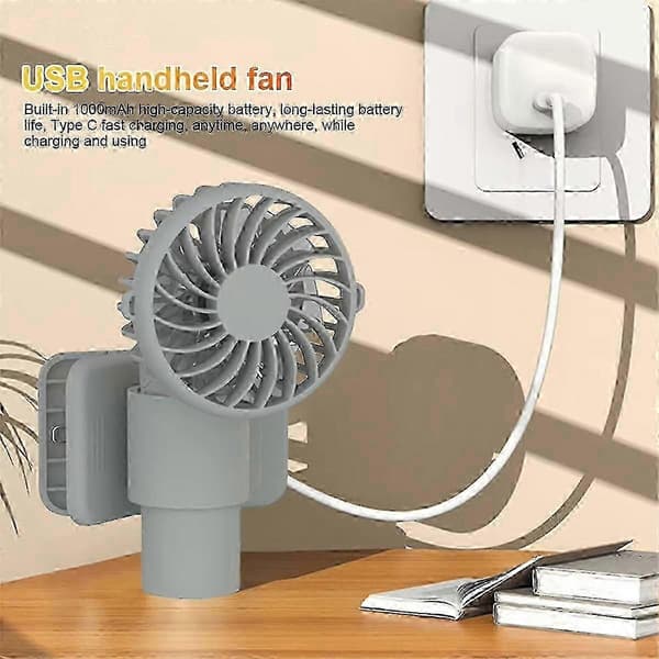 Bærbar USB-paraplyventilator - Kompakt rejseventilator ideel til udendørs brug og paraplymontering
