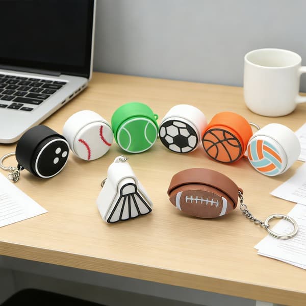 Sportboll Fidget Clicker – 12-pack 3D-printad sensorisk nyckelring för stress & autism