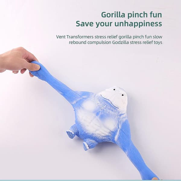 Simulert Gorilla Ape Elastisk Squish Antistress Klem Elastisk Ape Leke 15*12 Grå 15*12 Grey