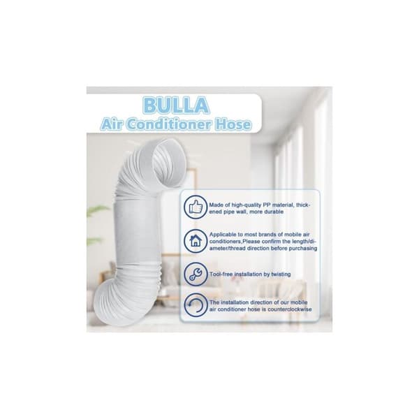 Bærbar AC-slange – Fleksibelt PVC-ventilasjonsrør 13 cm diameter, 200 cm lengde