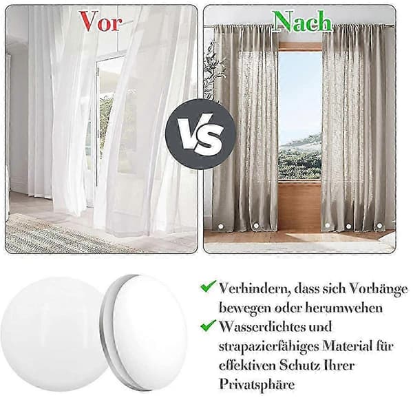 20 st magnetiska gardinvikter Draperivikter Magnet Duschdraperivikter Botten för duk Gardinfoder B