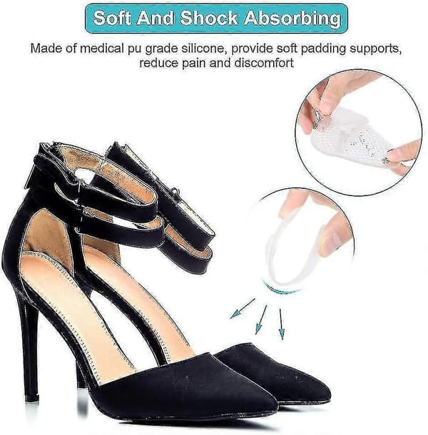 Gel Halvsåler Forfod Plantar Pad, Anti-slip Mellemfodspude, Lindrer Forfodssmerter