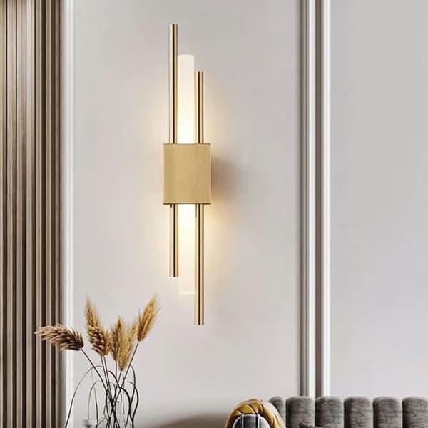 Minimalistisk postmodern væglampe, guldsengelampe til soveværelse, væglampe til stue, lineær lampe