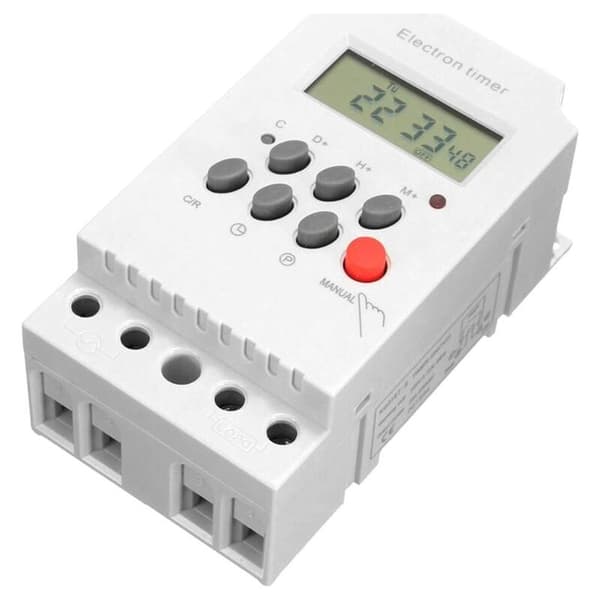 Digital programmerbar timer AC 220V 25A – 16 på/av-inställningar – DIN-skena med LCD-klocka – 220V strömförsörjning