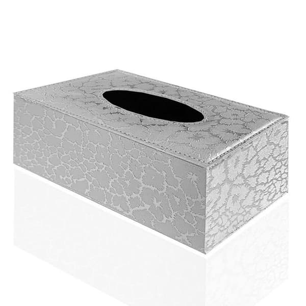 Lightning White PU læder tissueboks, rektangulær papirholder til hjem/kontor/bil Meoiruery