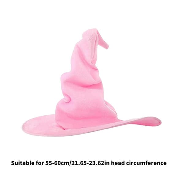 Snoet heksehue til kvinder Blødt stofmateriale Halloween kostumefesttilbehør Sammenfoldeligt design Pink