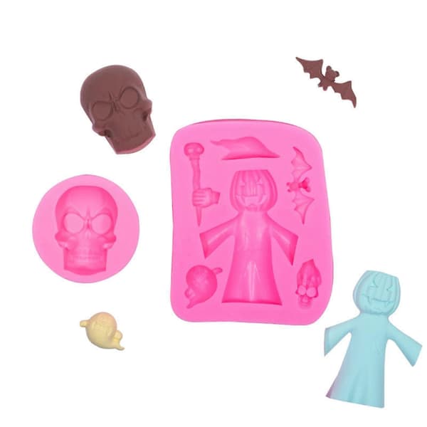 Halloween Silikone DIY Bageform Muffinform Perfekt til Fremstilling af budding, isterning, kage, chokolade til Halloween-festival A94