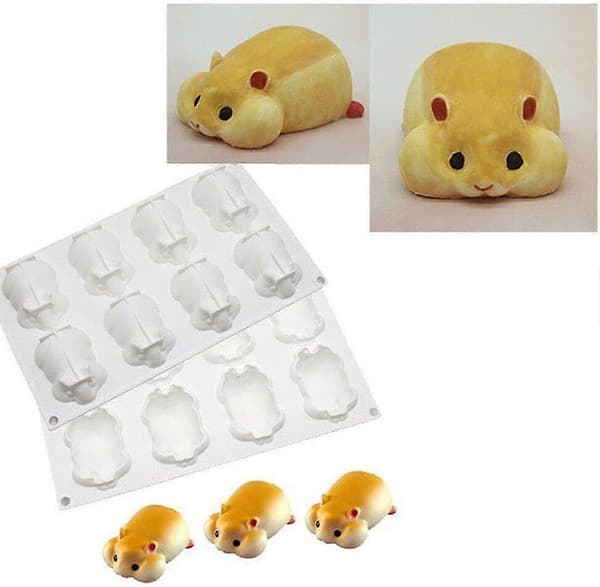 3D Hamster Silikone Kageform Silikone Fudge Form Chokoladeform Sæbeform Håndlavede Bageværktøjer Køkkentilbehør