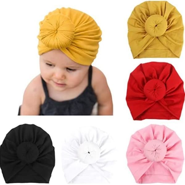 Babyhattar - Ej specificerat - Turban - 5 stycken - Bomull - Elastisk - Handtvätt