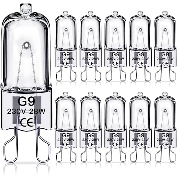 G9 halogenlampe 28W, 230V, 10-pak 28W 28W