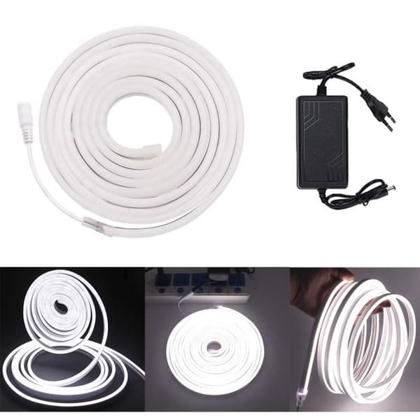 Flexibel Neon LED-list - 5M - IP65 Vattentät - Vit - 120 Lysdioder/m Blanc