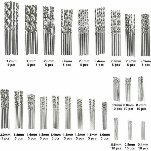 150-dele HSS Titanium Mikrobor sæt, 0,4mm-3,2mm, til træ og metal
