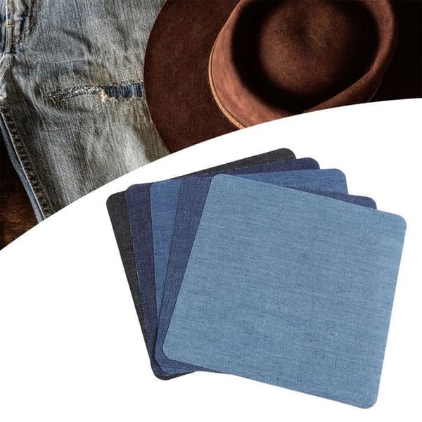 Denimstoflapper - XVX - Pakke med 25 til syning, dekoration og reparation