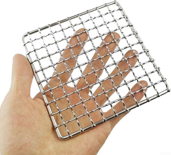 Mini Round or Square Stainless Steel Outdoor High Temperature Grill Net for Camping (Square)
