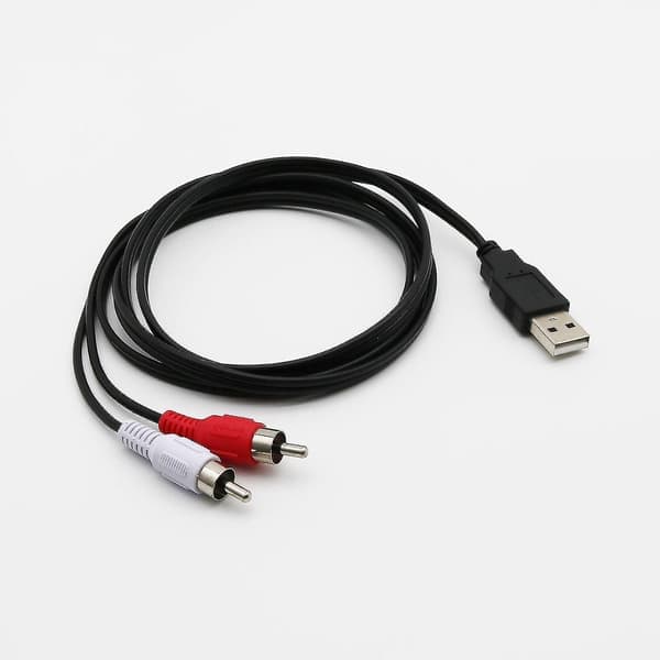 1,5 m USB A uros - 2x RCA Phono uros AV-kaapeli johto PC TV Aux Audio Video -sovitin