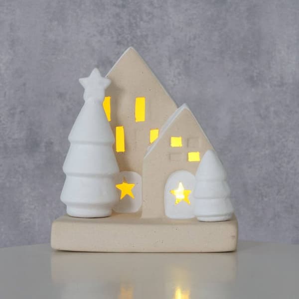 Keramisk heminredning med LED-belysning, 10,5 cm
