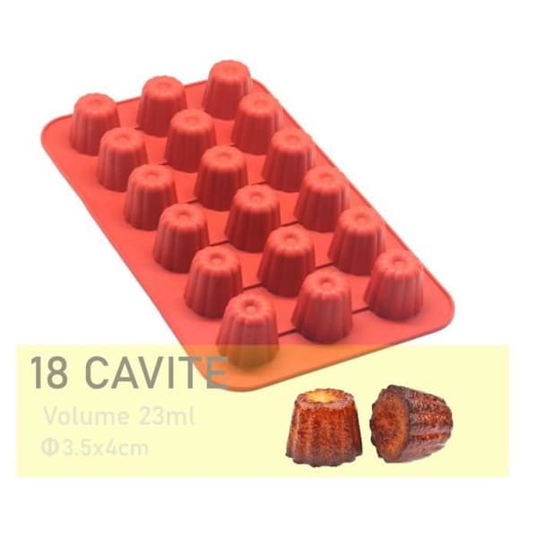 Bakeform - Silikon - 18 Mini - Riflet - Høyde 4 cm - Ø 35 mm