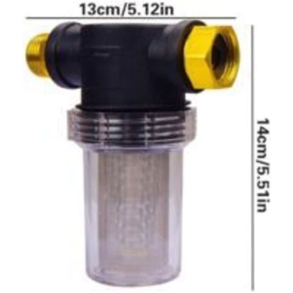 Pumpefilter – Inline sedimentfilter – 40 mesh + 100 mesh sil – Kompatibel med høytrykksvaskere og kraner