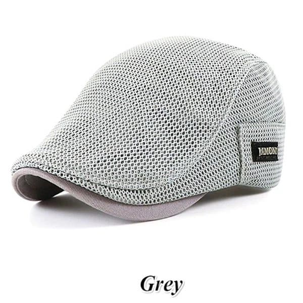 Cabbie Flat Cap Pustende Mesh Newsboy Beret Ivy Cap Grå Gray