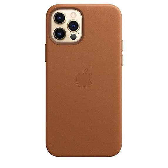 Läderfodral för iPhone 12/12 Pro Läderfodral med Magsafe Sadelbrun Saddle Brown