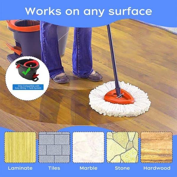 Pakke med 5 erstatningshoder for svingbare moppehoder, kompatible med Vileda trekantede svingbare moppehoder.