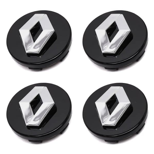 4 kpl - Renault pölykapselit / pyörännavan merkit - Auto 57mm - Musta 57mm - Musta 57mm - Svart