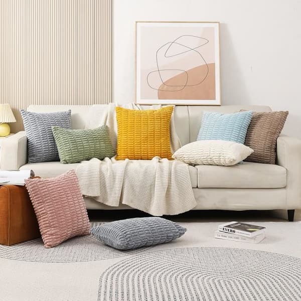 Firkantet putetrekk + putekjerne seng sofa hjem stol bil dekorasjon gave (himmelblå)