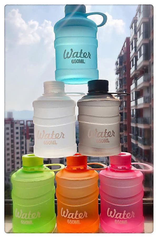 Mini Liten Ren Hinkkopp Plast Vattenkopp Fancy [Transparent Orange] 650ml Enkelkopp + Koppborste