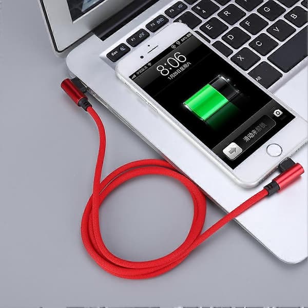 1M albue mobilspil hurtigopladende USB-datakabel til iPhone/(rød)