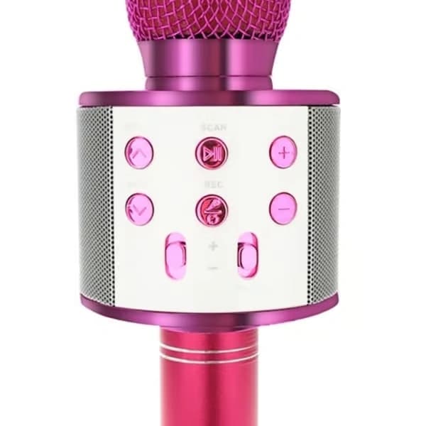 Karaoke mikrofon med højtaler / Karaoke med mikrofon - Bluetooth Pink