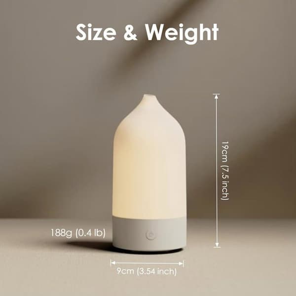 Duftoliediffuser med automatisk slukfunktion, 120 ml, 7-farvet LED-belysning, ultralydskombination