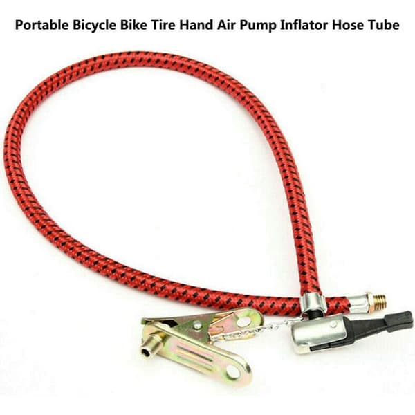 Manuell luftpumpslang, luftpumpslang med adapter, ersättningsslang för cykelluftpump, 60 cm bärbart gummiverktyg