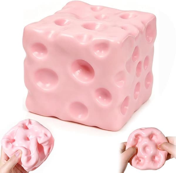 Stor Ost Squishy – Jumbo blød langsom-rebound stressaflastende fidget terning – 1 stk