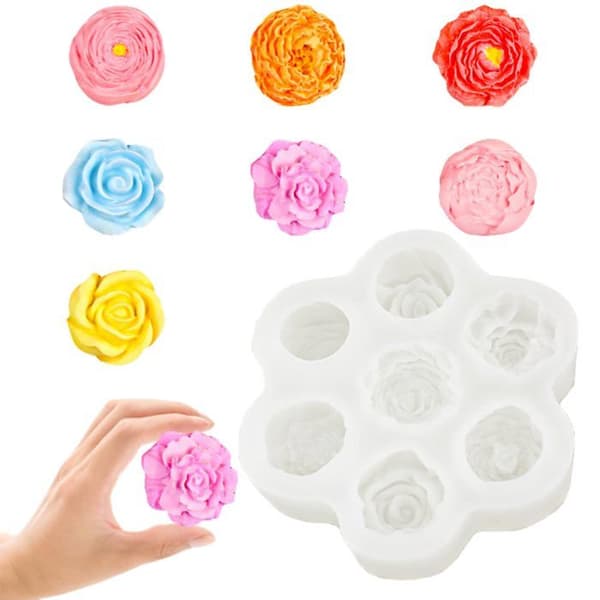 3D Blomsterform Silikonform, for Stearinlys/Såpe/Sjokolade/DIY Aromaterapi Meoiruery