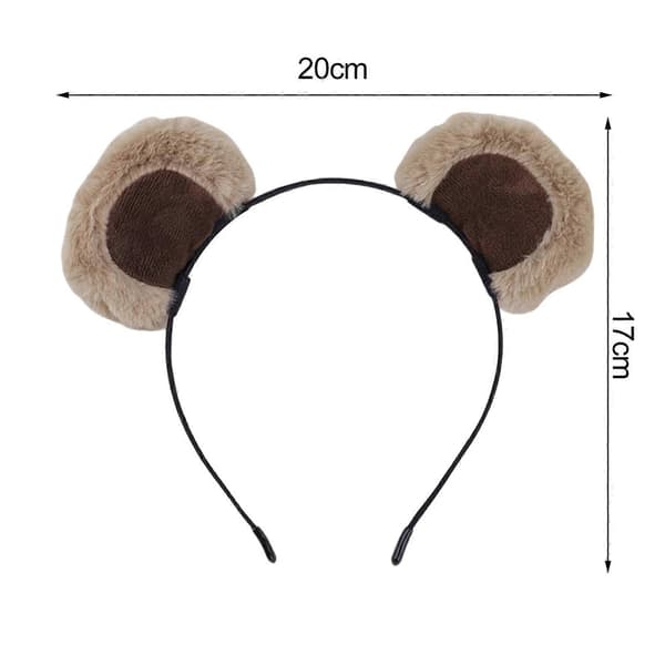 Chipmunk ørebånd plysj bjørneøre dekor jente hodeplagg elastisk design dyretema hodebånd sminke hodeplagg Khaki