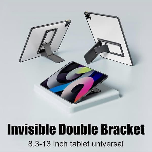 Pålitelig ytelse Klassisk ergonomisk justerbart nettbrettstativ i aluminium Multifunksjonelt sammenleggbart skrivebordsstativ Overlegent Black