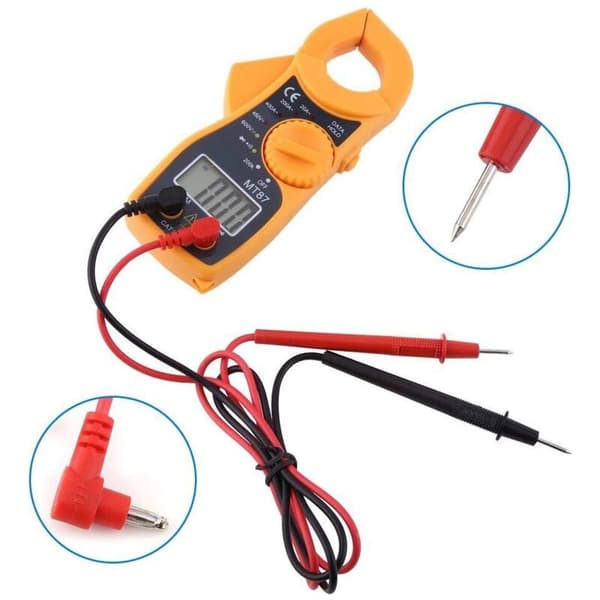 Automatisk digitalt multimeter, klemmbart digitalt multimeter AC/DC voltmeter amperemeter ohmmeter spenningstester stor digital LCD-skjerm
